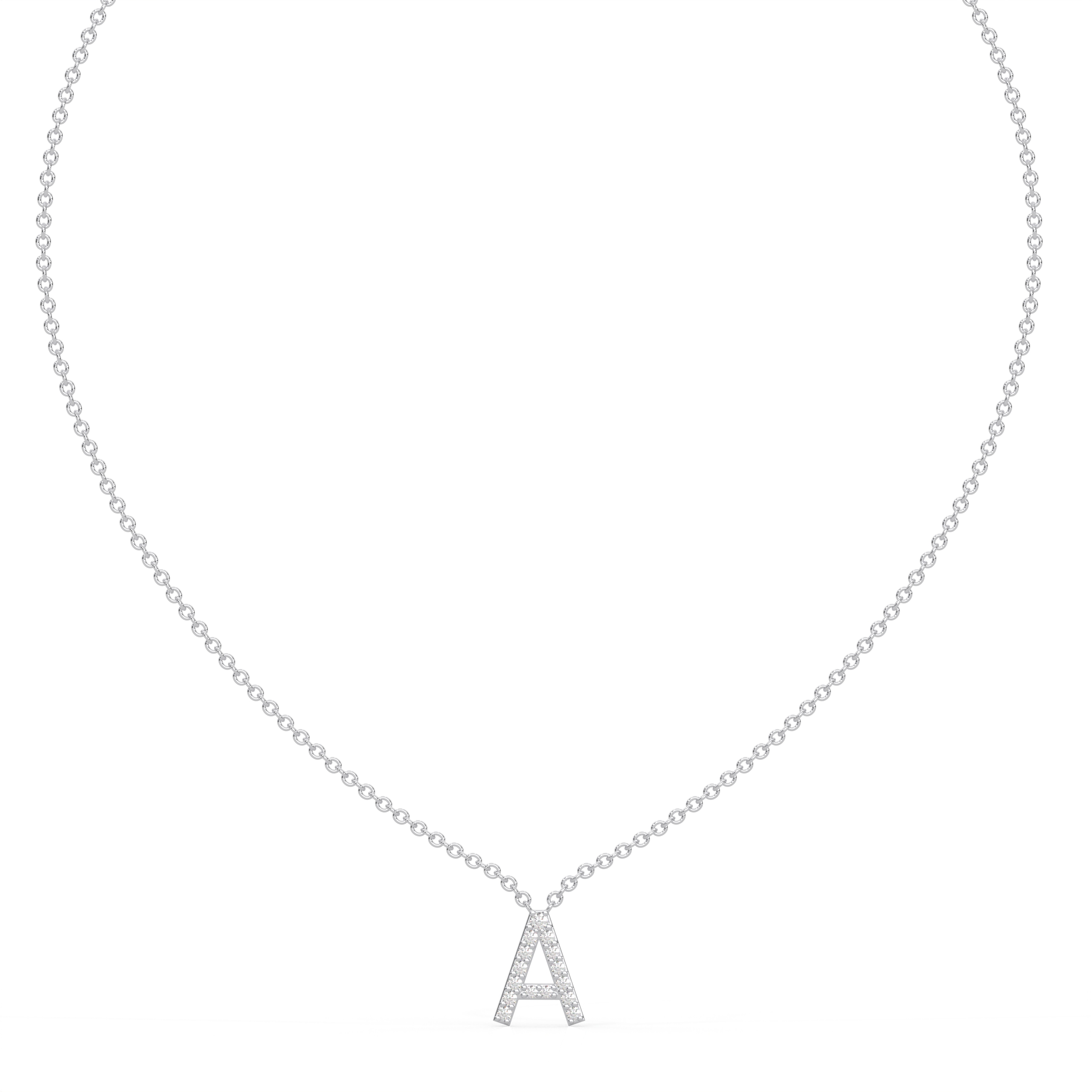 Initial Icons "A" Diamond Letter Necklace - PLEASURE DIAMONDS L.L.C. 2