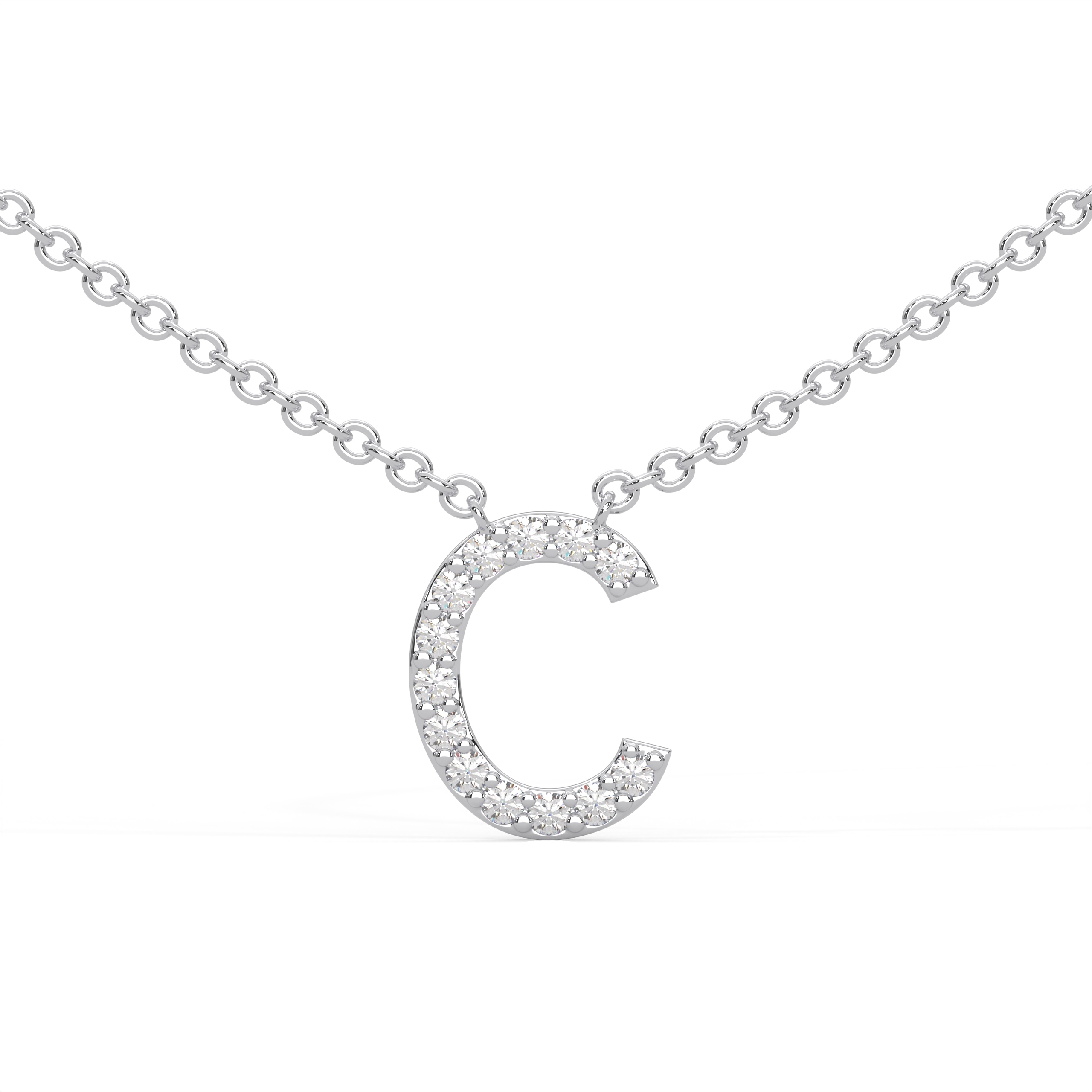 Initial Icons "C" Diamond Letter Necklace - PLEASURE DIAMONDS L.L.C. 1
