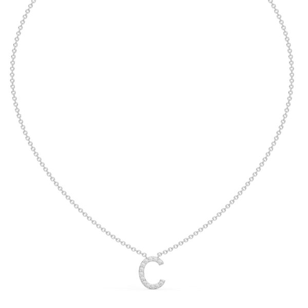 Initial Icons "C" Diamond Letter Necklace - PLEASURE DIAMONDS L.L.C. 2