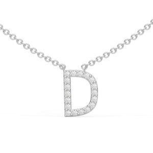 Initial Icons "D" Diamond Letter Necklace