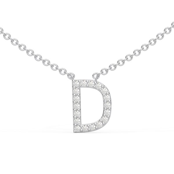 Initial Icons "D" Diamond Letter Necklace - PLEASURE DIAMONDS L.L.C. 1