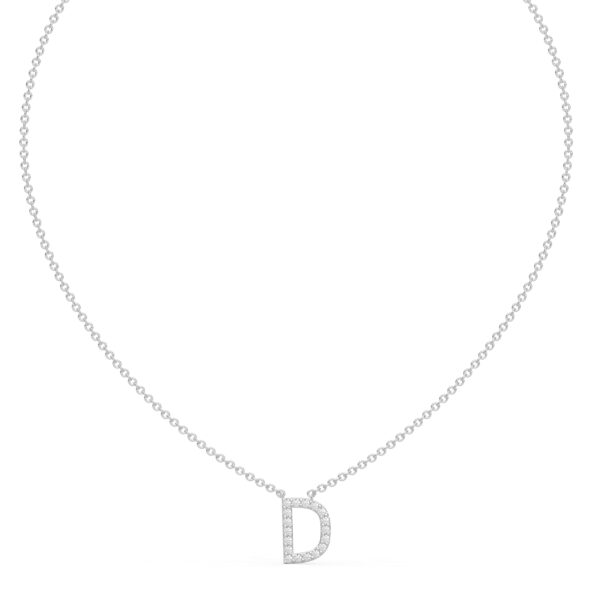 Initial Icons "D" Diamond Letter Necklace - PLEASURE DIAMONDS L.L.C. 2