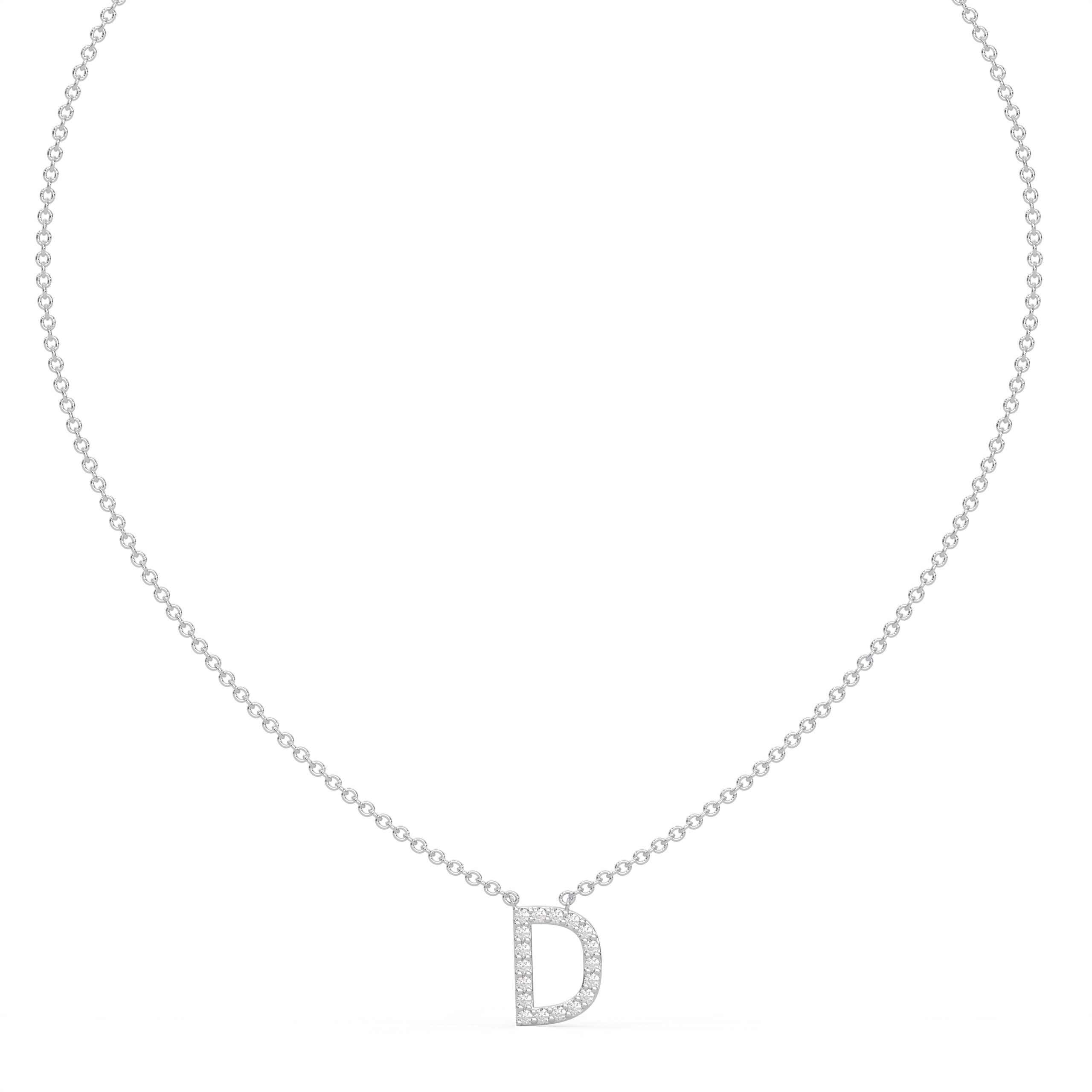 Initial Icons "D" Diamond Letter Necklace - PLEASURE DIAMONDS L.L.C. 2