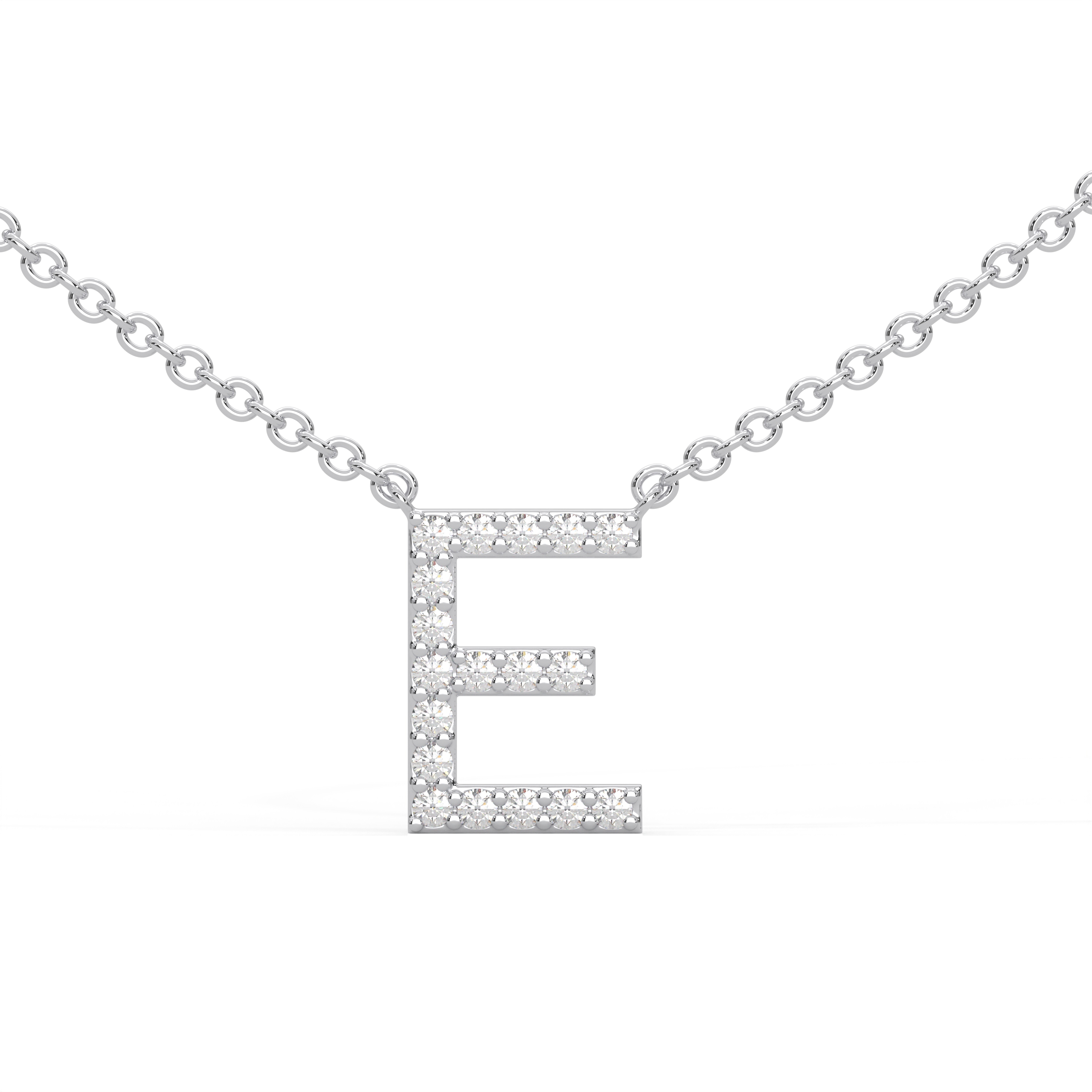 Initial Icons "E" Diamond Letter Necklace - PLEASURE DIAMONDS L.L.C. 1