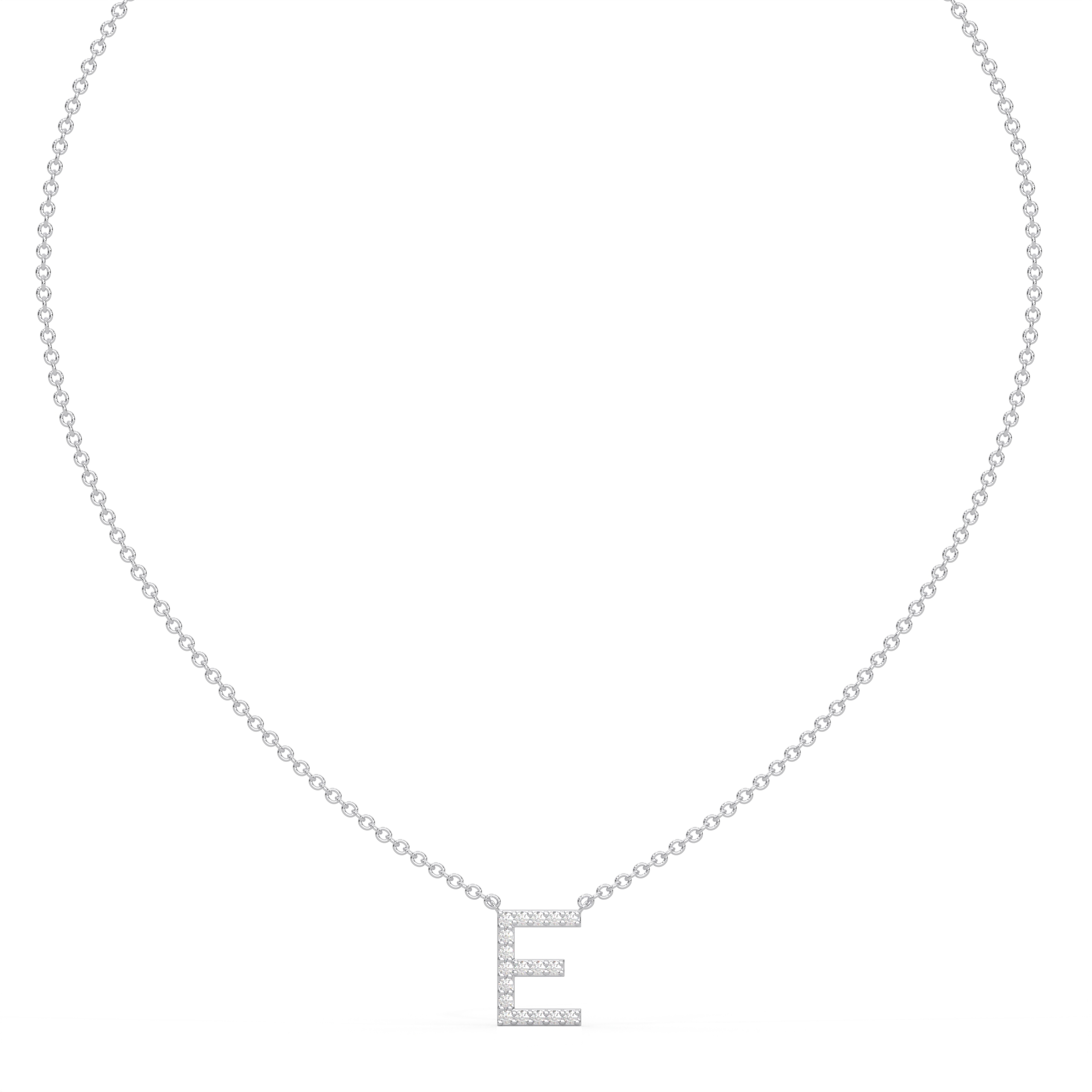 Initial Icons "E" Diamond Letter Necklace - PLEASURE DIAMONDS L.L.C. 2