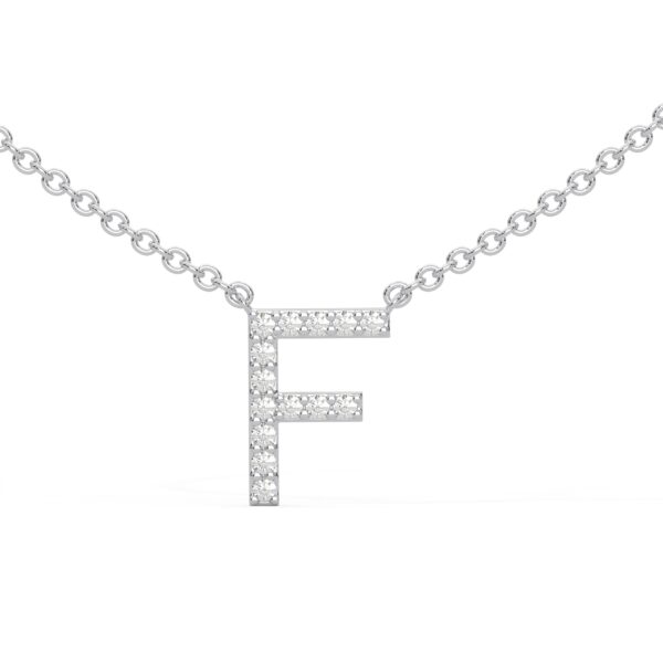 Initial Icons "F" Diamond Letter Necklace - PLEASURE DIAMONDS L.L.C. 1
