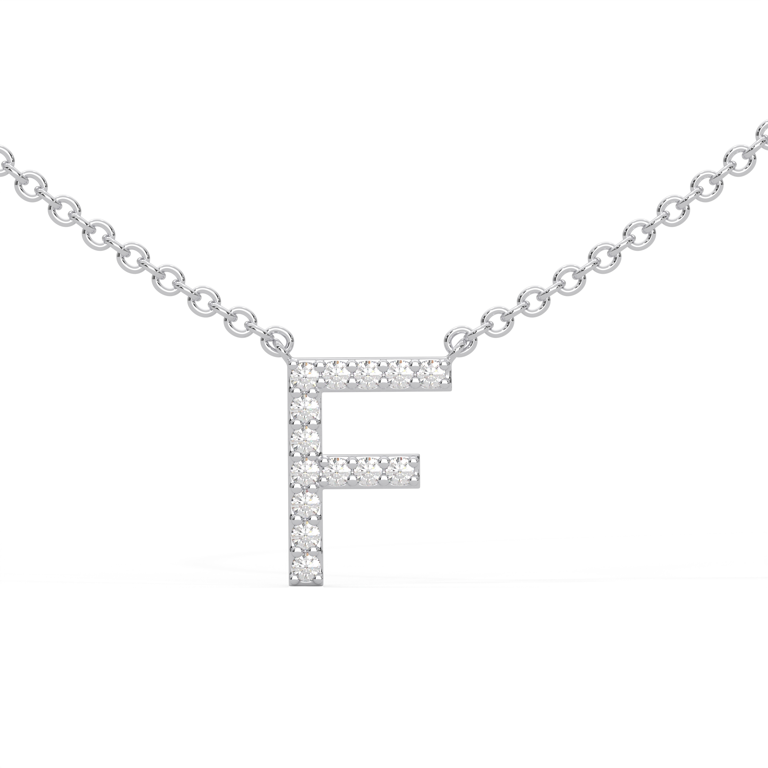 Initial Icons "F" Diamond Letter Necklace - PLEASURE DIAMONDS L.L.C. 1