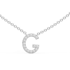 Initial Icons "G" Diamond Letter Necklace