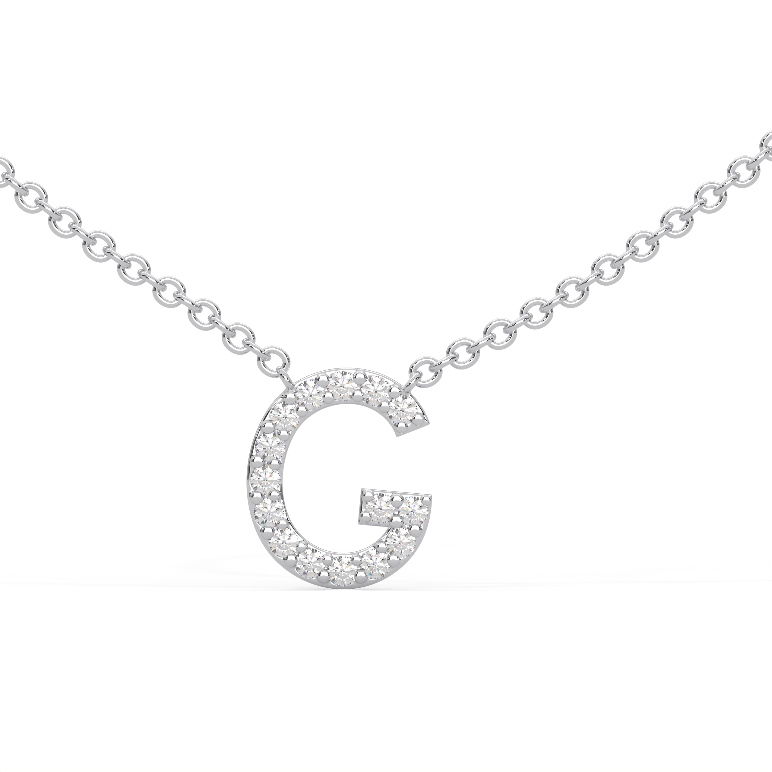 Initial Icons "G" Diamond Letter Necklace - PLEASURE DIAMONDS L.L.C. 1