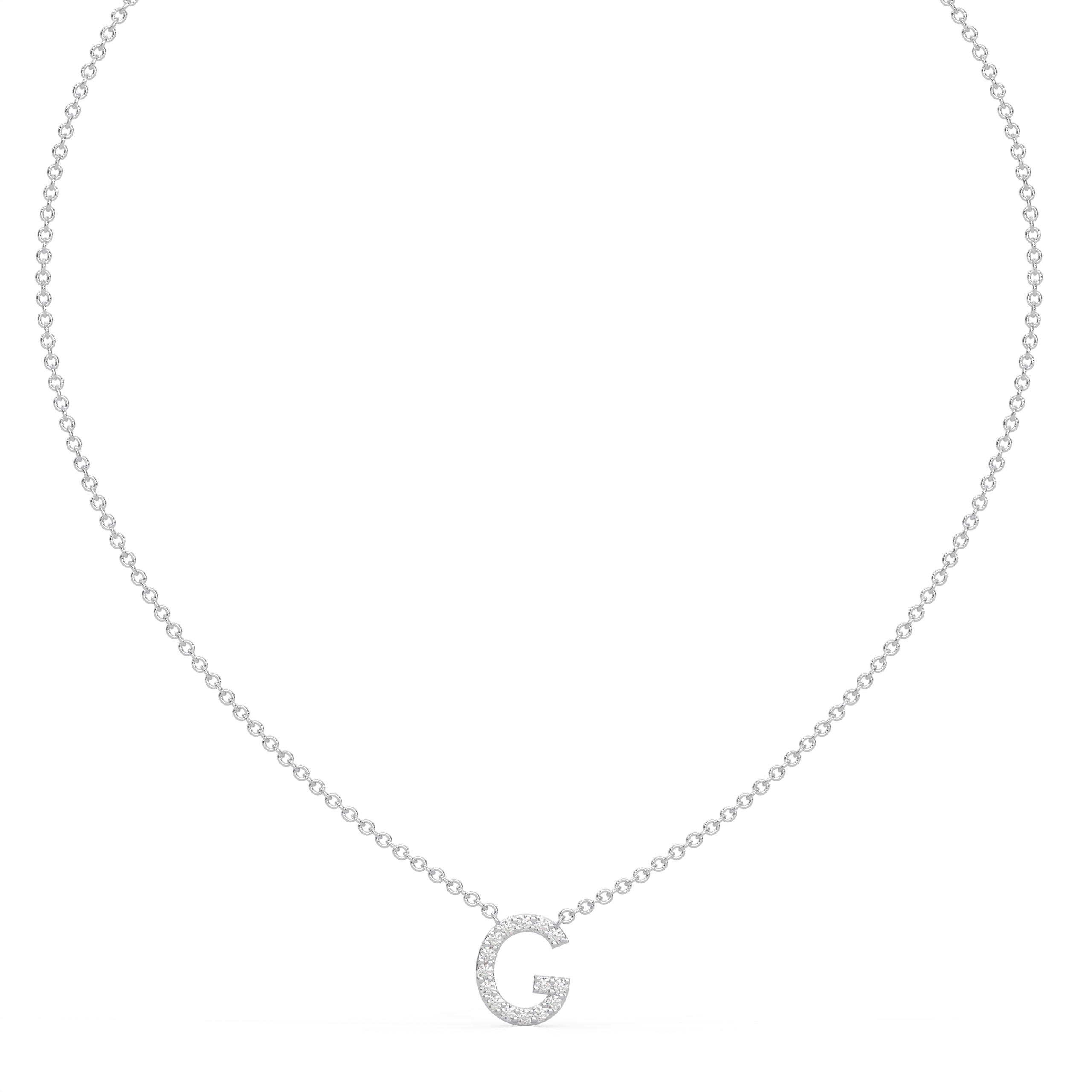 Initial Icons "G" Diamond Letter Necklace - PLEASURE DIAMONDS L.L.C. 2