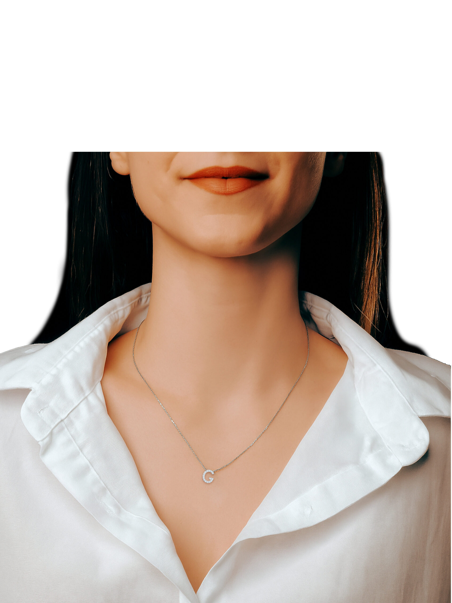 Initial Icons "G" Diamond Letter Necklace - PLEASURE DIAMONDS L.L.C. 3