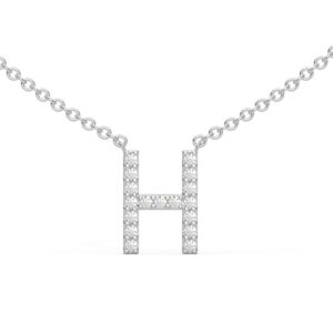 Initial Icons "H" Diamond Letter Necklace