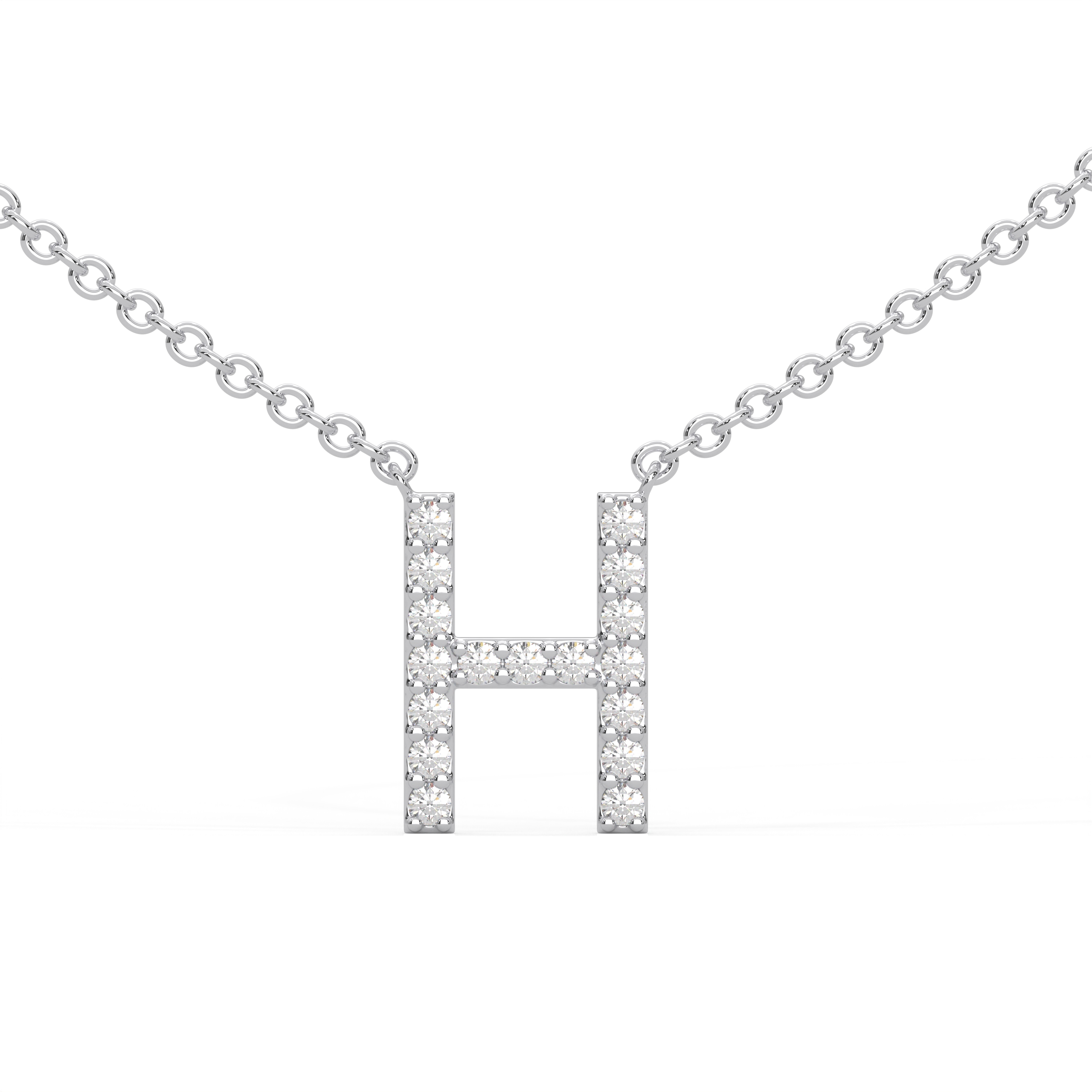 Initial Icons "H" Diamond Letter Necklace - PLEASURE DIAMONDS L.L.C. 1