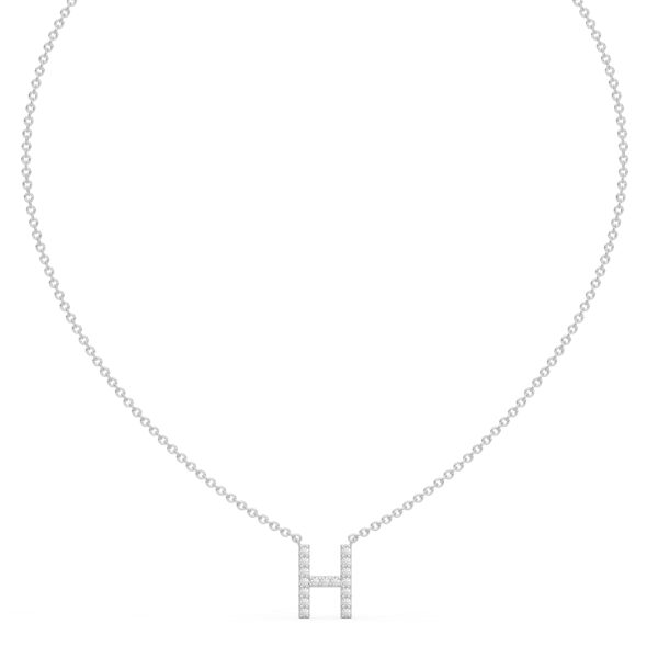 Initial Icons "H" Diamond Letter Necklace - PLEASURE DIAMONDS L.L.C. 2