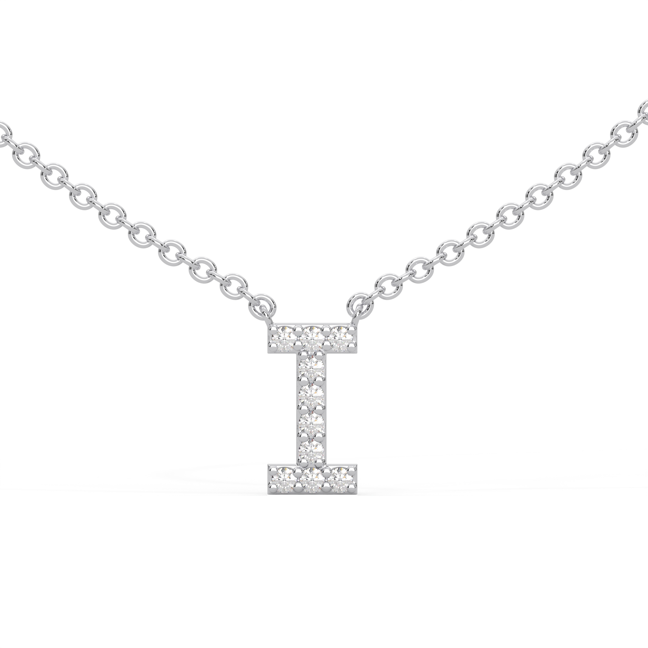 Initial Icons "I" Diamond Letter Necklace - PLEASURE DIAMONDS L.L.C. 1