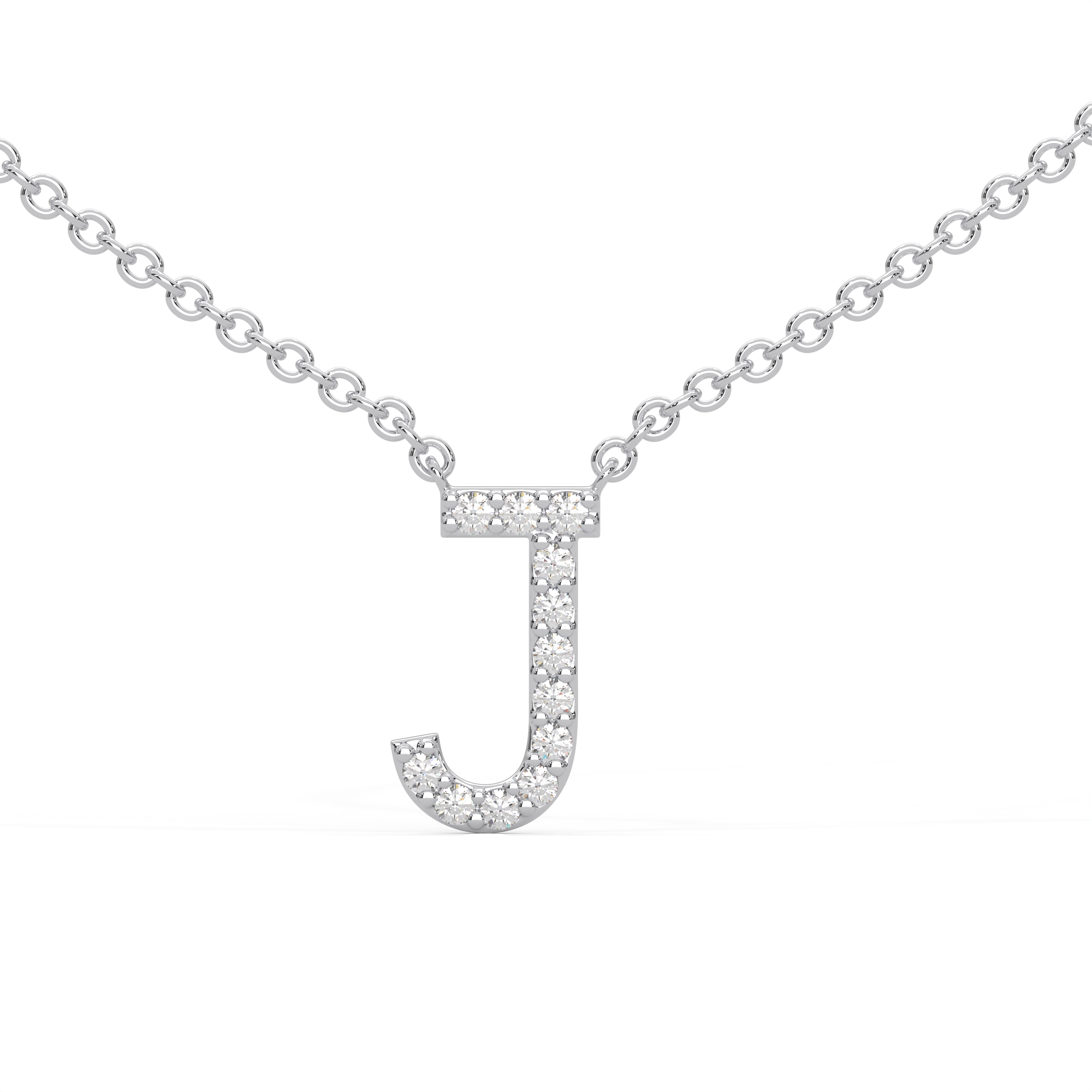 Initial Icons "J" Diamond Letter Necklace - PLEASURE DIAMONDS L.L.C. 1