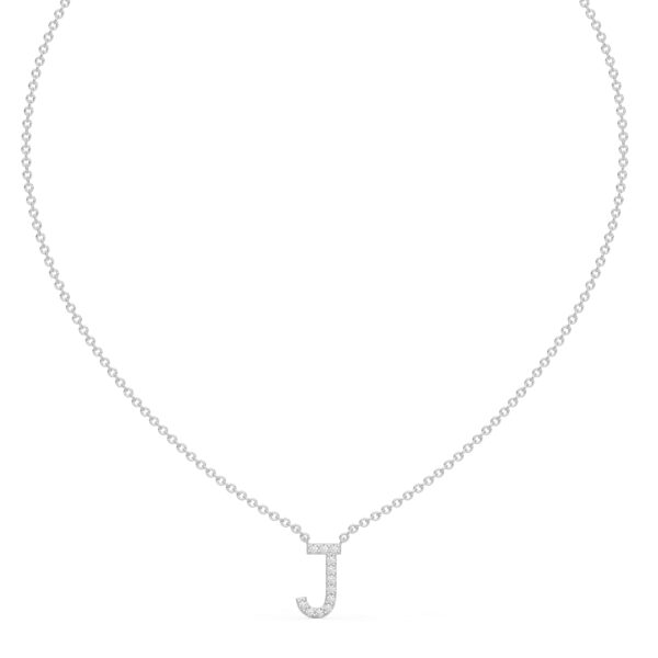 Initial Icons "J" Diamond Letter Necklace - PLEASURE DIAMONDS L.L.C. 2