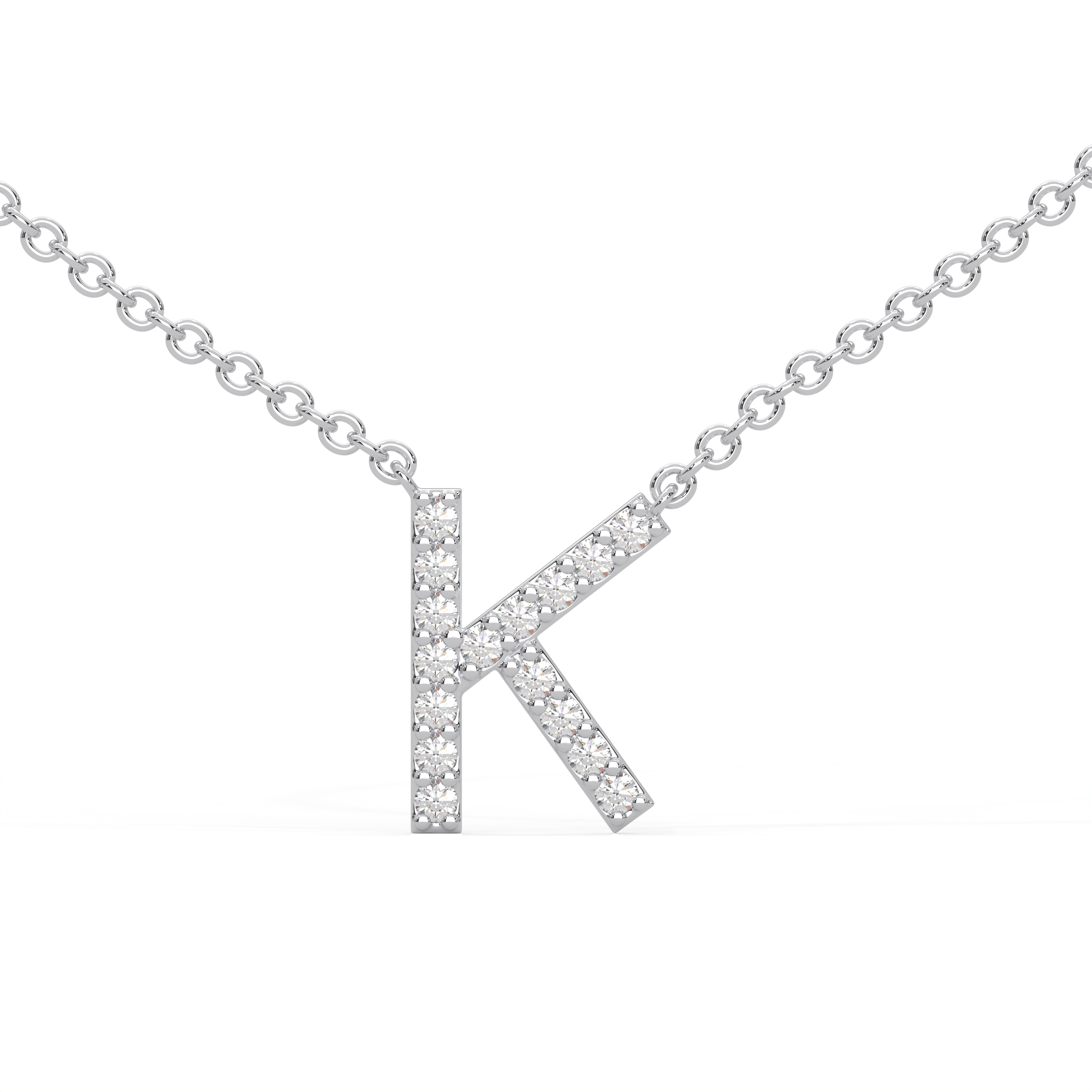 Initial Icons "K" Diamond Letter Necklace - PLEASURE DIAMONDS L.L.C. 1
