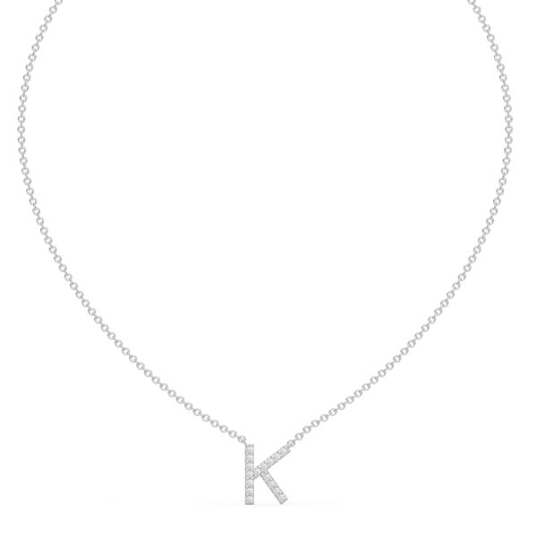 Initial Icons "K" Diamond Letter Necklace - PLEASURE DIAMONDS L.L.C. 2