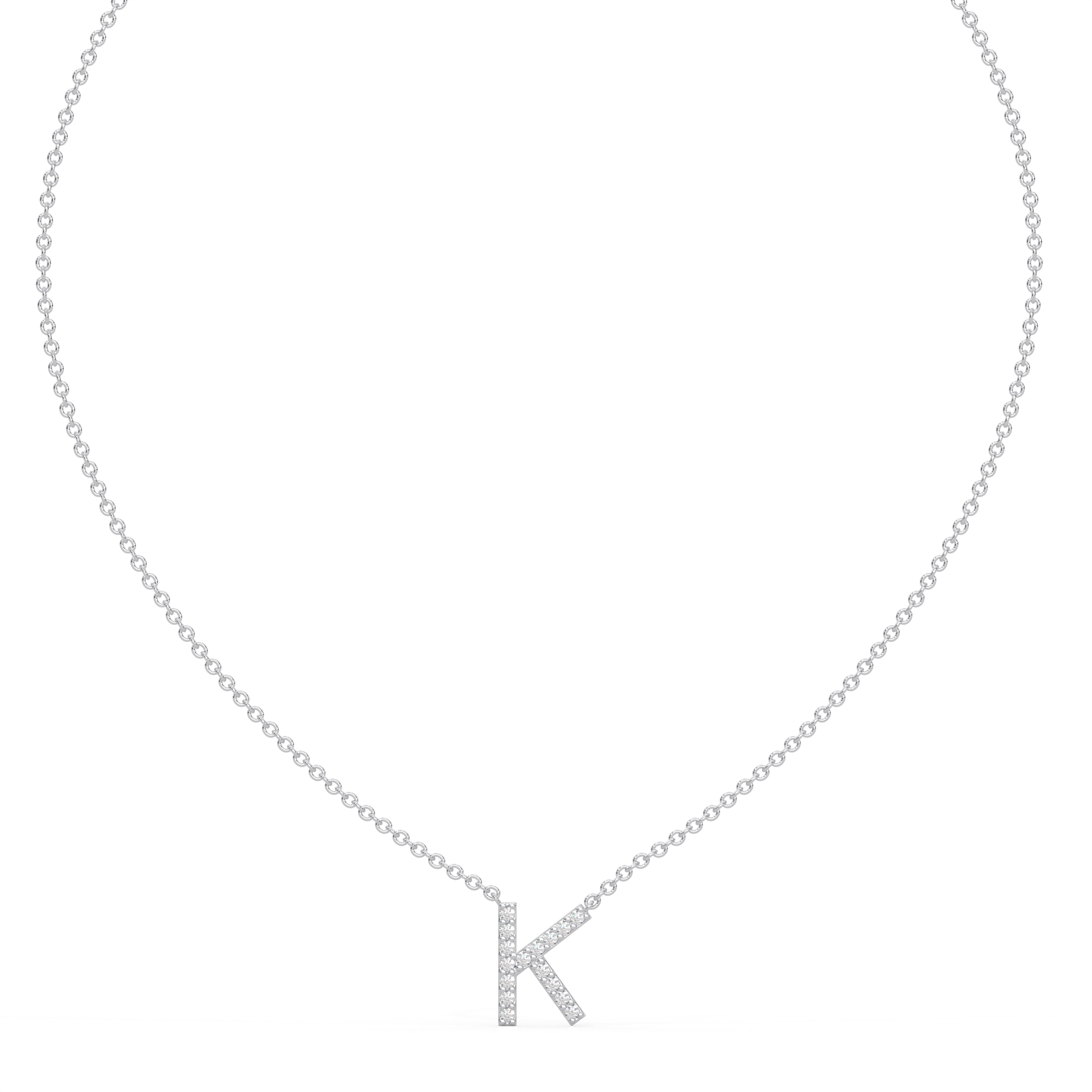 Initial Icons "K" Diamond Letter Necklace - PLEASURE DIAMONDS L.L.C. 2