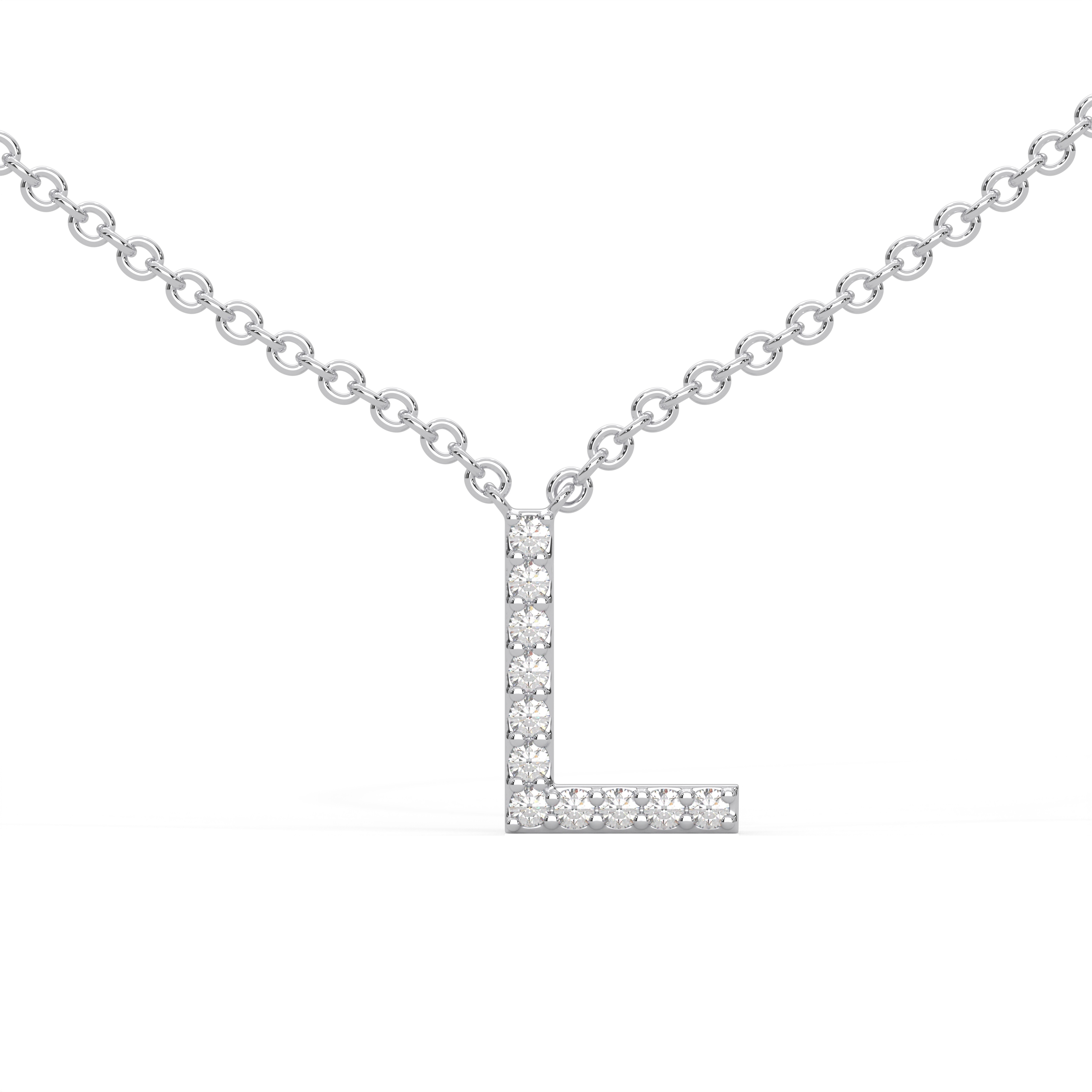Initial Icons "L" Diamond Letter Necklace - PLEASURE DIAMONDS L.L.C. 1