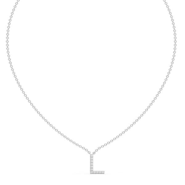 Initial Icons "L" Diamond Letter Necklace - PLEASURE DIAMONDS L.L.C. 2