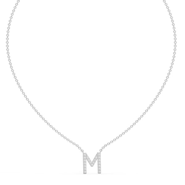 Initial Icons "M" Diamond Letter Necklace - PLEASURE DIAMONDS L.L.C. 2