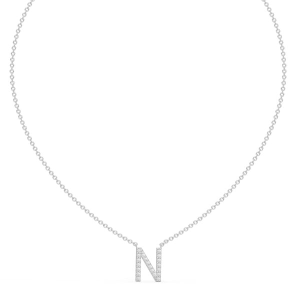 Initial Icons "N" Diamond Letter Necklace - PLEASURE DIAMONDS L.L.C. 2