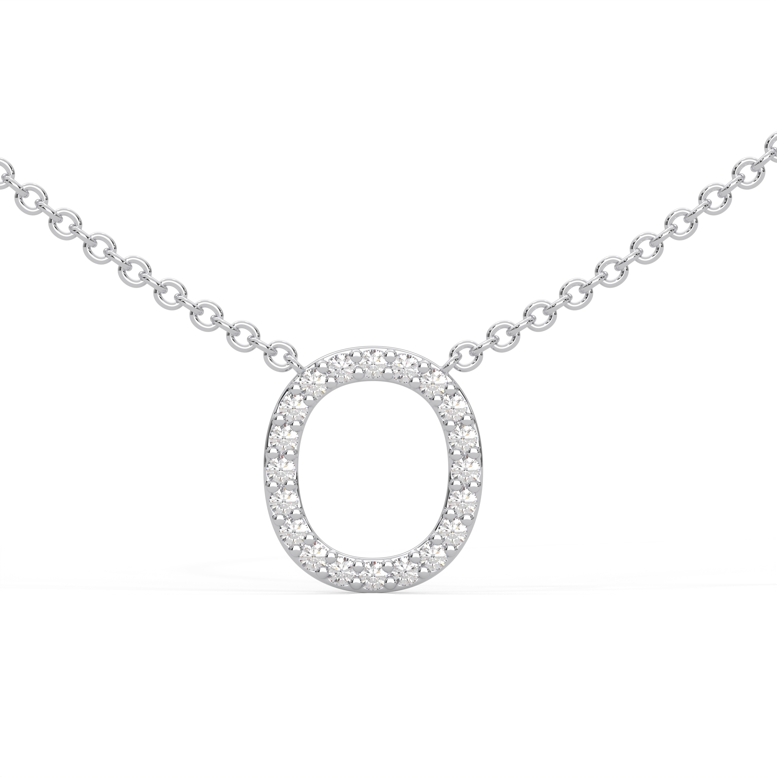 Initial Icons "O" Diamond Letter Necklace - PLEASURE DIAMONDS L.L.C. 1