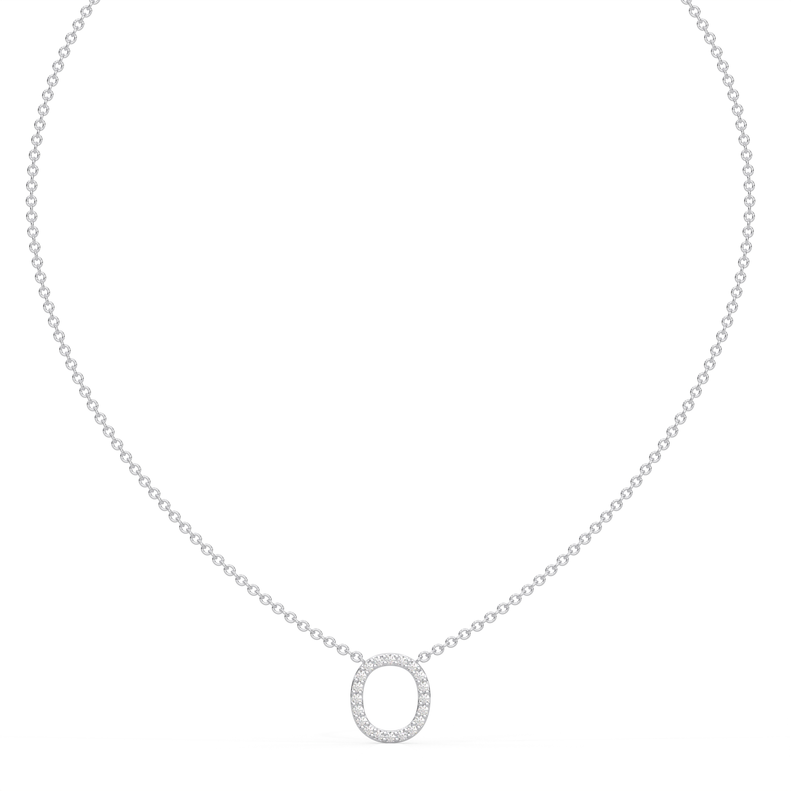Initial Icons "O" Diamond Letter Necklace - PLEASURE DIAMONDS L.L.C. 2