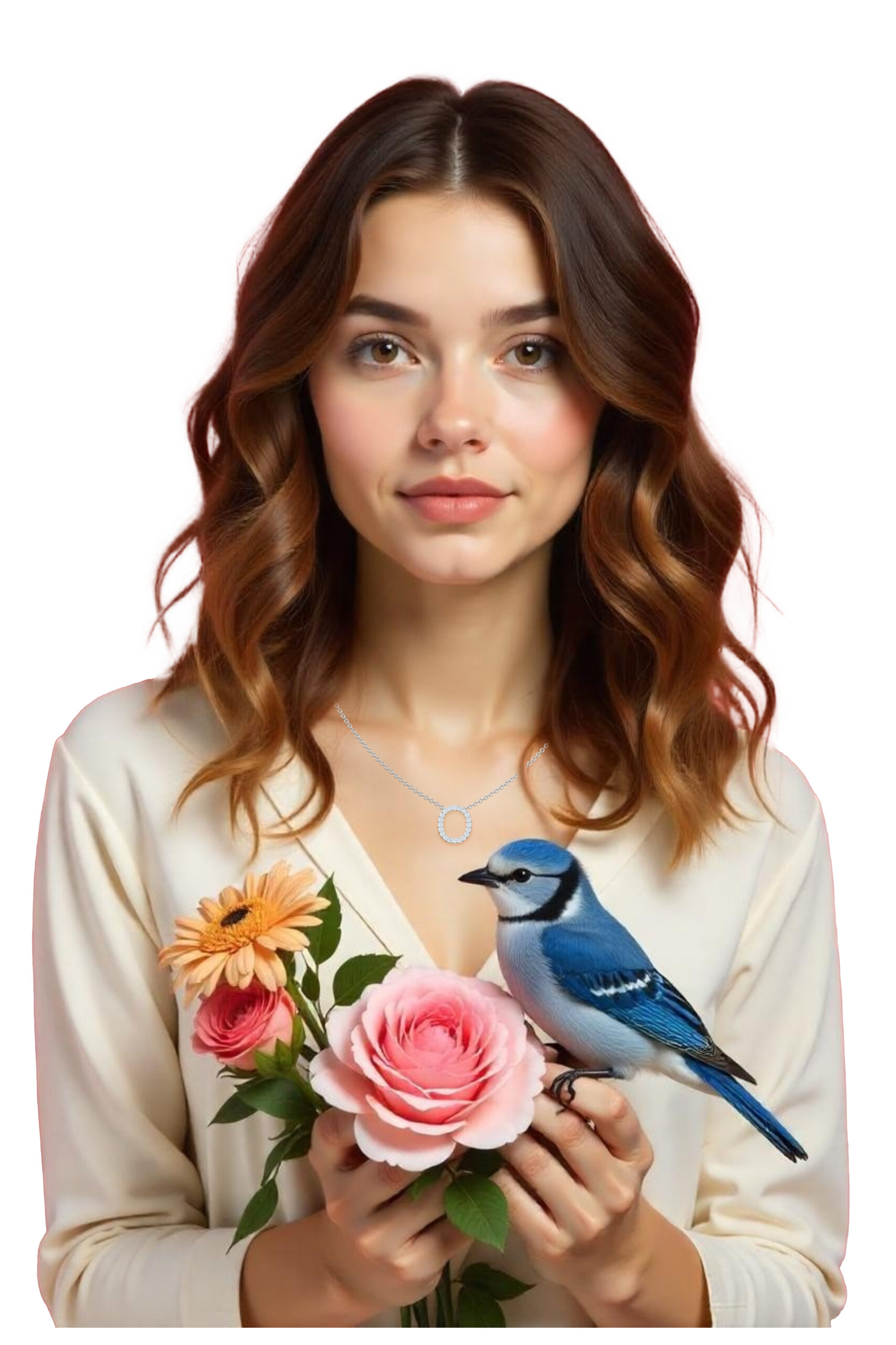 Initial Icons "O" Diamond Letter Necklace - PLEASURE DIAMONDS L.L.C. 3