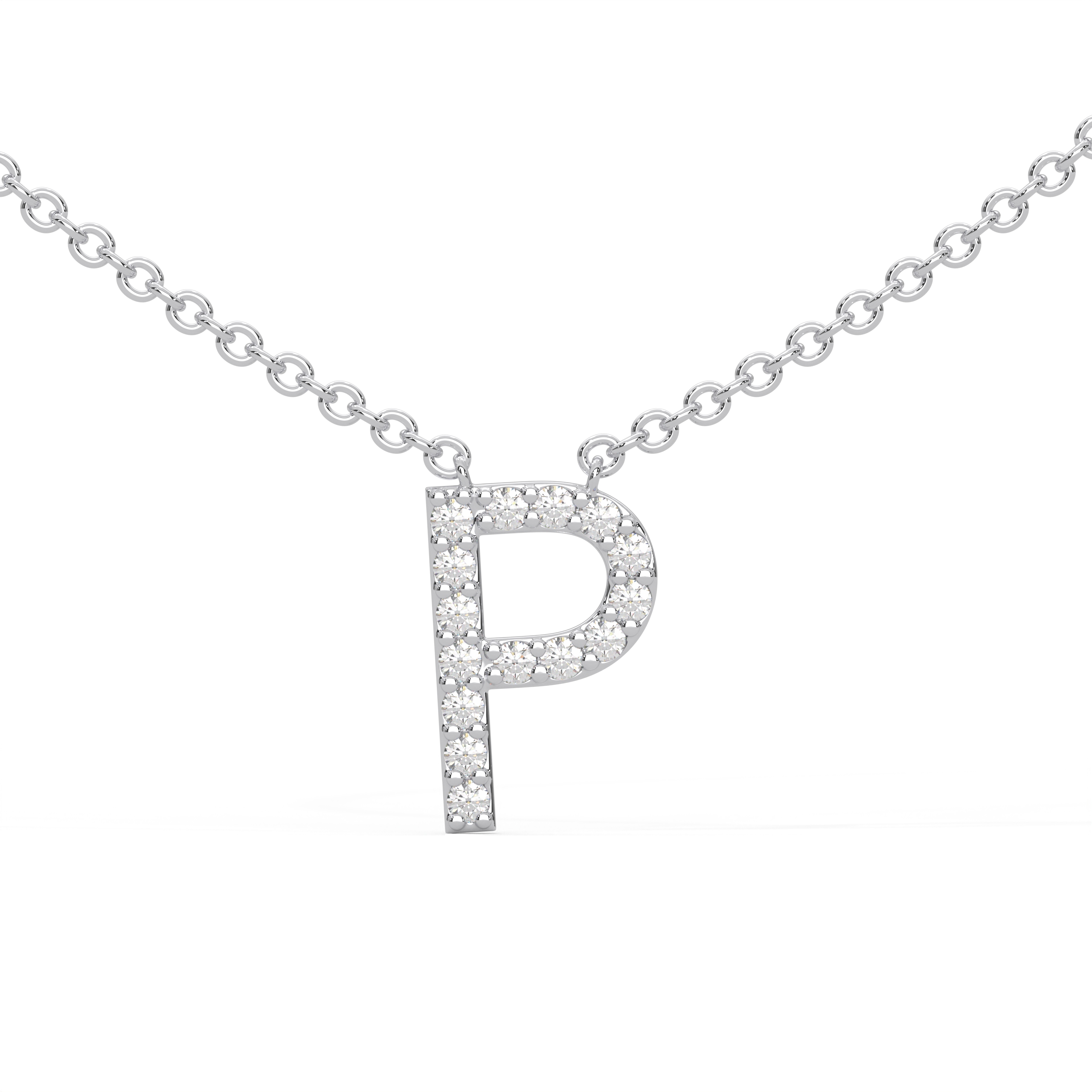 Initial Icons "P" Diamond Letter Necklace - PLEASURE DIAMONDS L.L.C. 1