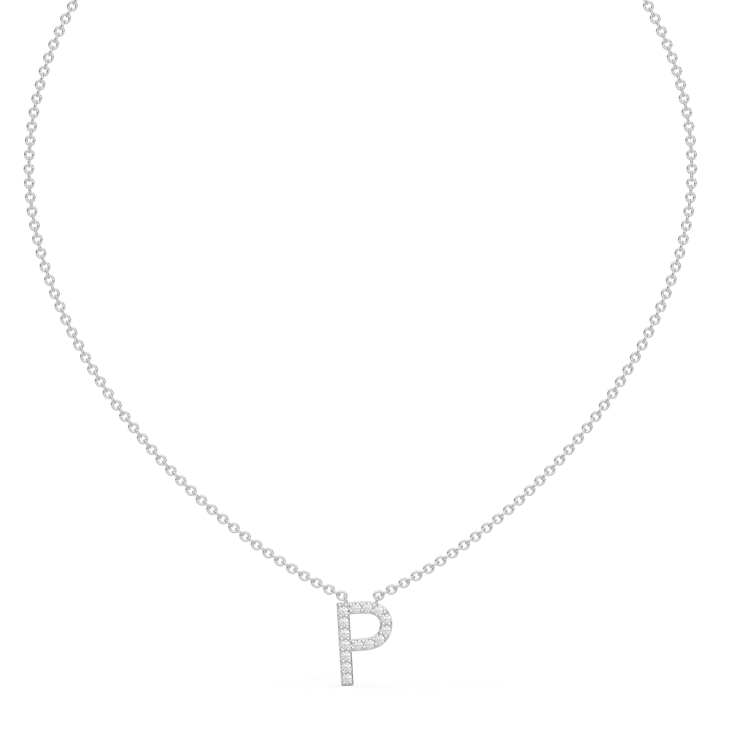 Initial Icons "P" Diamond Letter Necklace - PLEASURE DIAMONDS L.L.C. 2