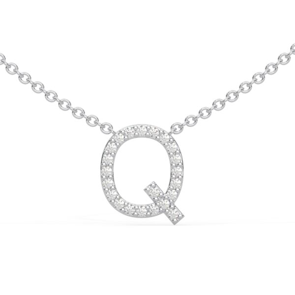 Initial Icons "Q" Diamond Letter Necklace - PLEASURE DIAMONDS L.L.C. 1