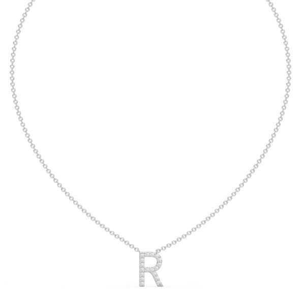 Initial Icons "R" Diamond Letter Necklace - PLEASURE DIAMONDS L.L.C. 2
