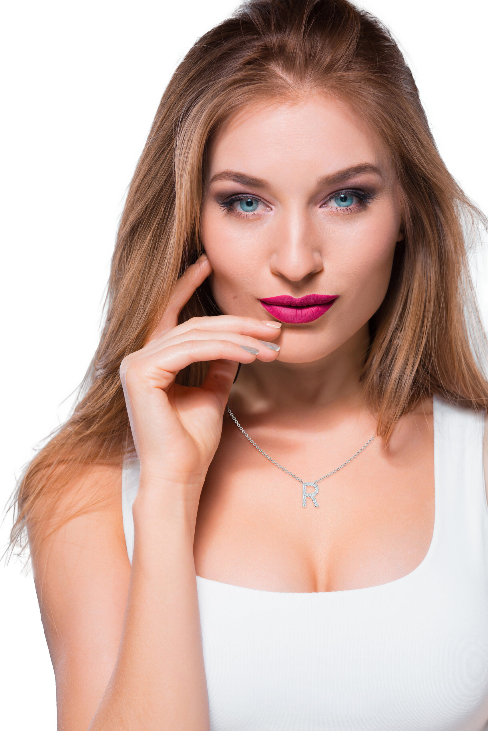 Initial Icons "R" Diamond Letter Necklace - PLEASURE DIAMONDS L.L.C. 3