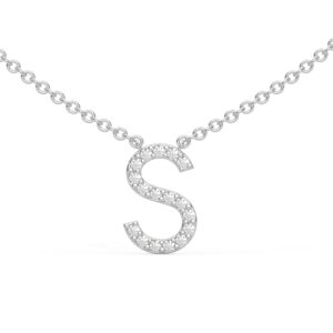 Initial Icons "S" Diamond Letter Necklace