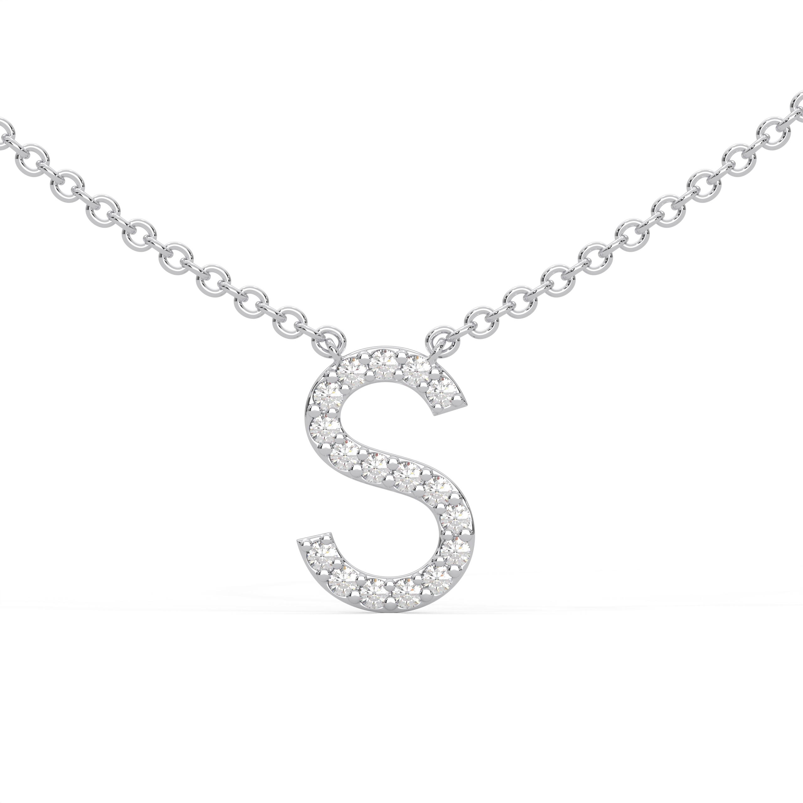 Initial Icons "S" Diamond Letter Necklace - PLEASURE DIAMONDS L.L.C. 1