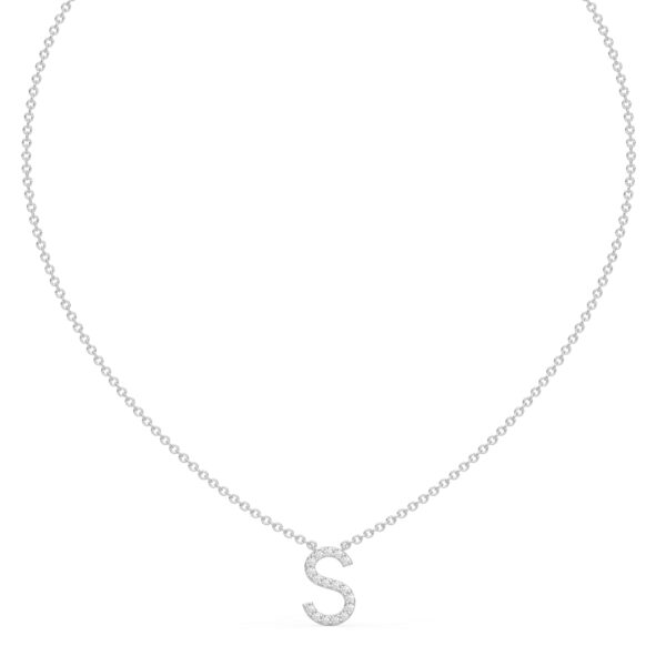 Initial Icons "S" Diamond Letter Necklace - PLEASURE DIAMONDS L.L.C. 2