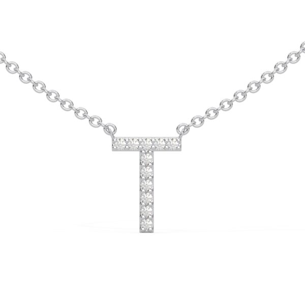 Initial Icons "T" Diamond Letter Necklace - PLEASURE DIAMONDS L.L.C. 1