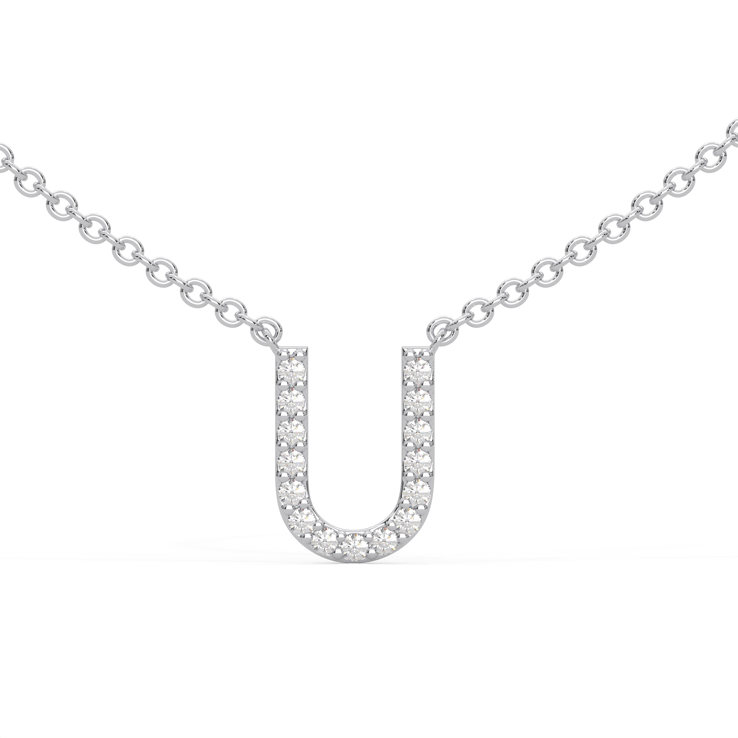 Initial Icons "U" Diamond Letter Necklace - PLEASURE DIAMONDS L.L.C. 1