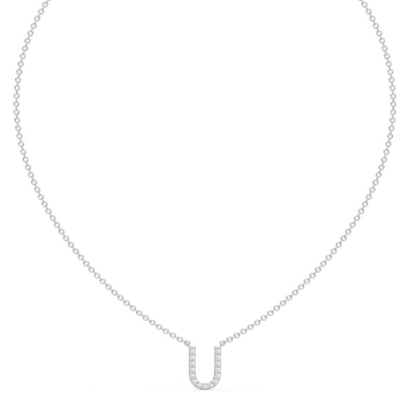 Initial Icons "U" Diamond Letter Necklace - PLEASURE DIAMONDS L.L.C. 2