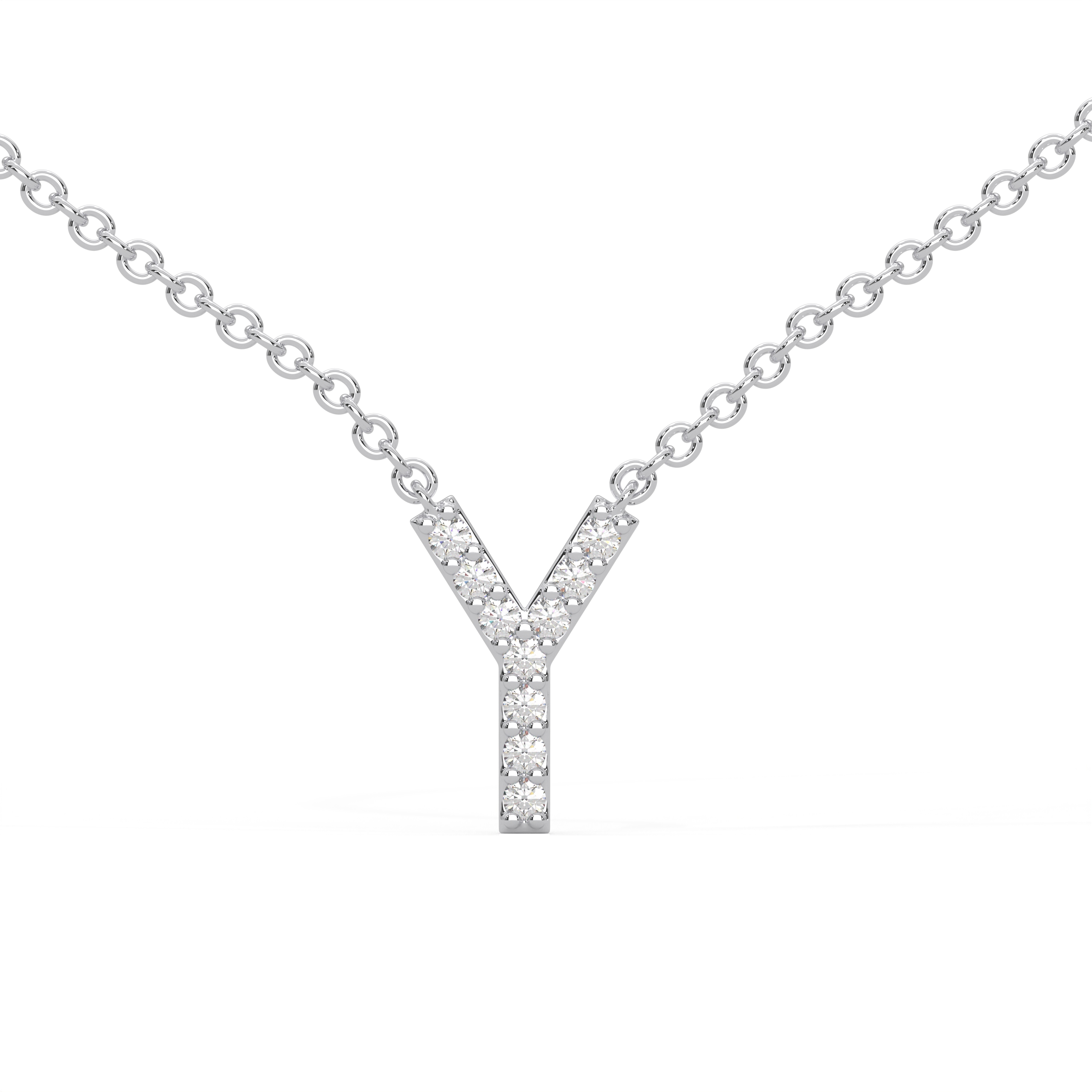 Initial Icons "Y" Diamond Letter Necklace - PLEASURE DIAMONDS L.L.C. 1