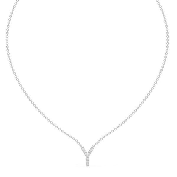 Initial Icons "Y" Diamond Letter Necklace - PLEASURE DIAMONDS L.L.C. 2