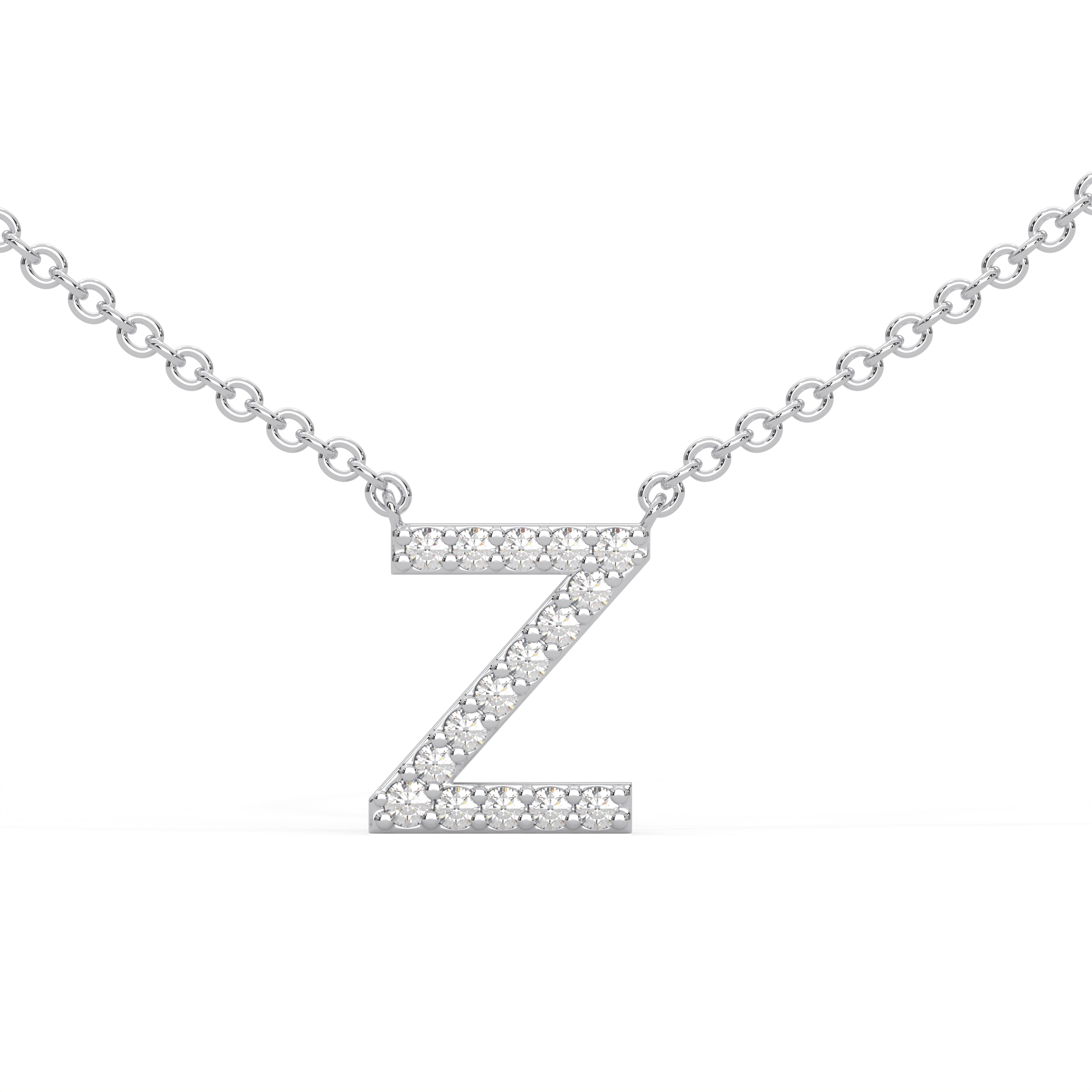 Silver necklace with sparkling Z pendant