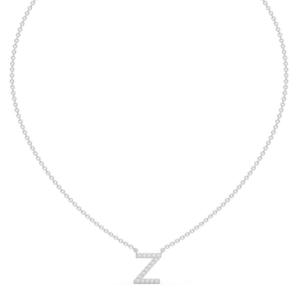 Silver necklace with diamond 'Z' pendant