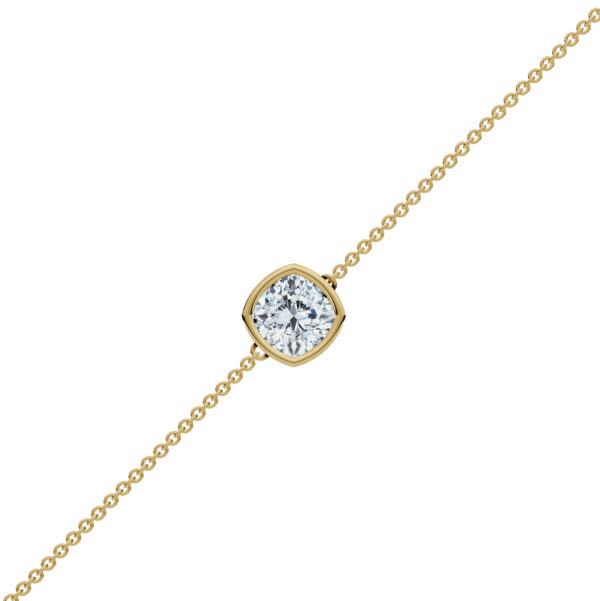Cushion Bezel Solitaire Diamond Bracelet - PLEASURE DIAMONDS L.L.C. 2