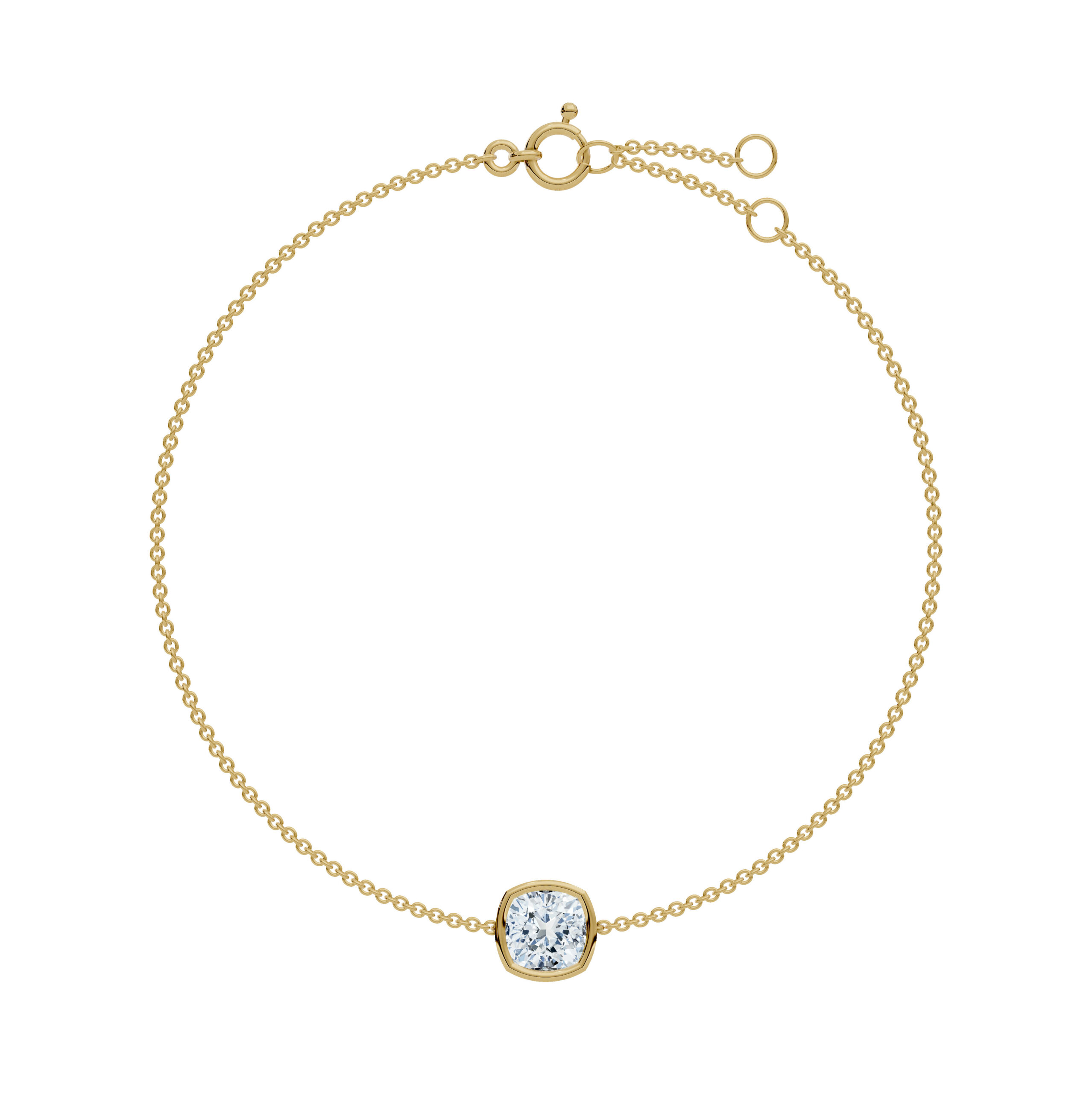Cushion Bezel Solitaire Diamond Bracelet - PLEASURE DIAMONDS L.L.C. 3