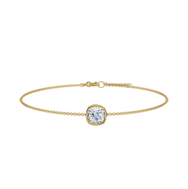 Cushion Bezel Solitaire Diamond Bracelet - PLEASURE DIAMONDS L.L.C. 1