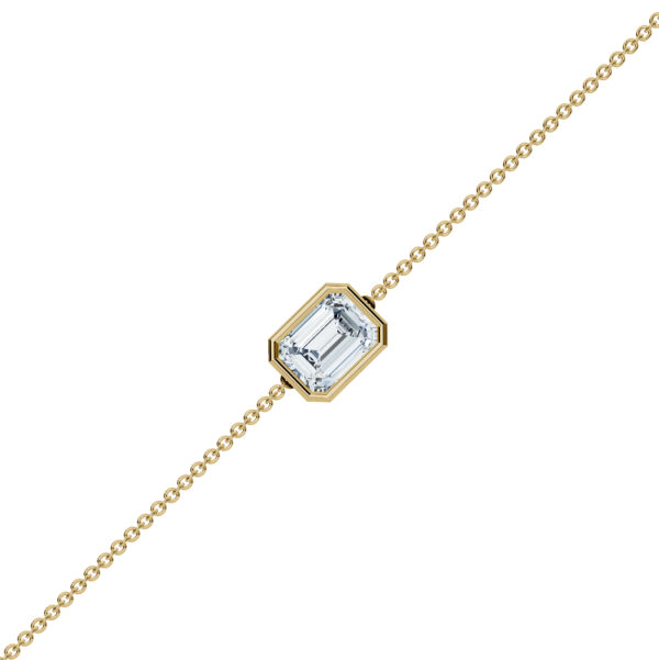 Emerald Bezel Solitaire Diamond Bracelet - PLEASURE DIAMONDS L.L.C. 2